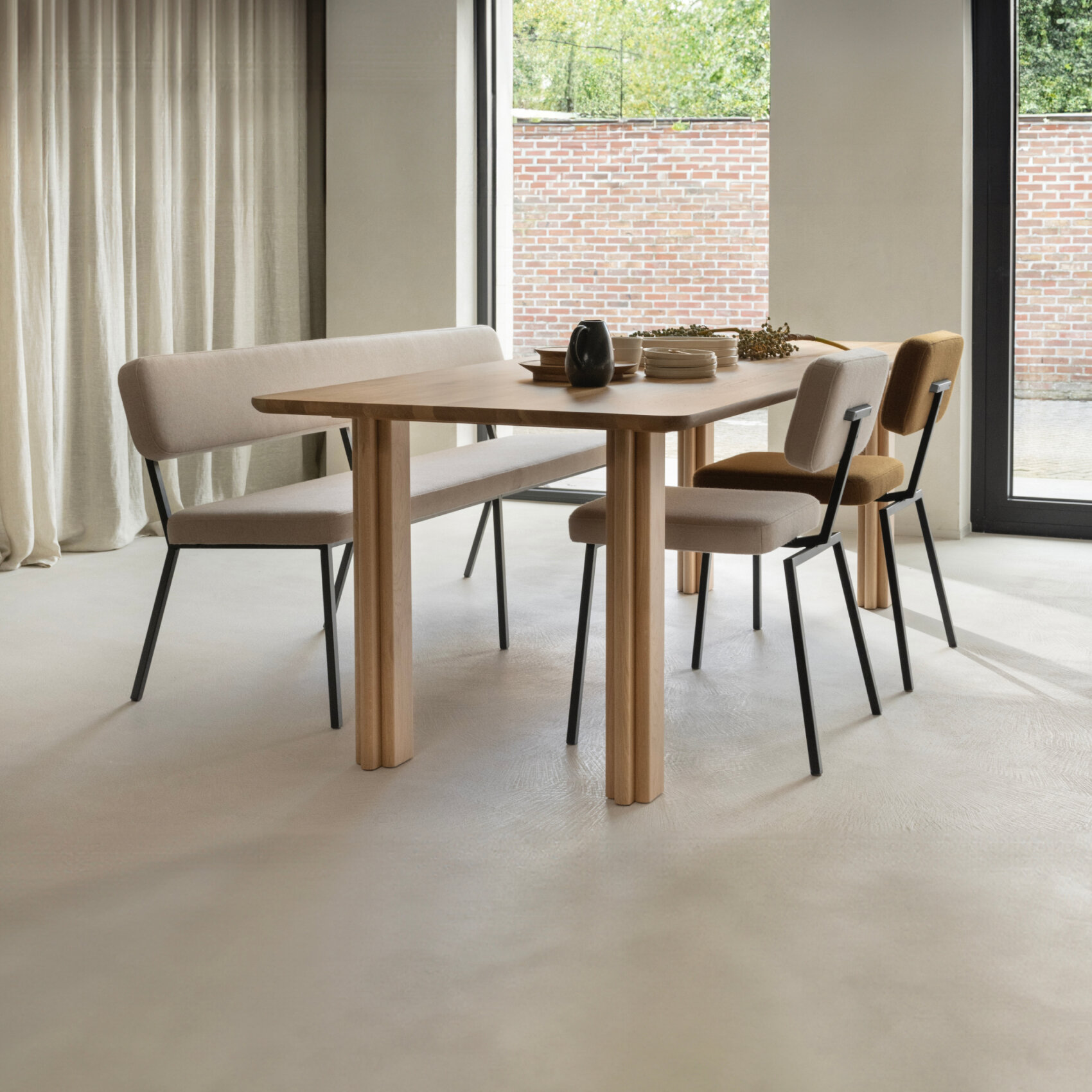 Paste Dining Table Oak natural lacquer Rectangular Standard Oak
